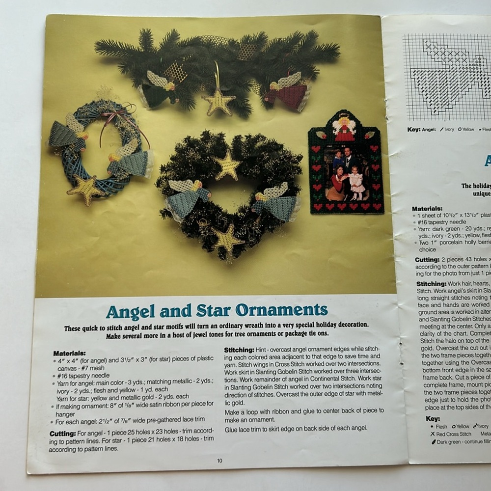 🎄 1990 Vintage Angels Collection Plastic Canvas Booklet No PD-4516 - Picture 13 of 16